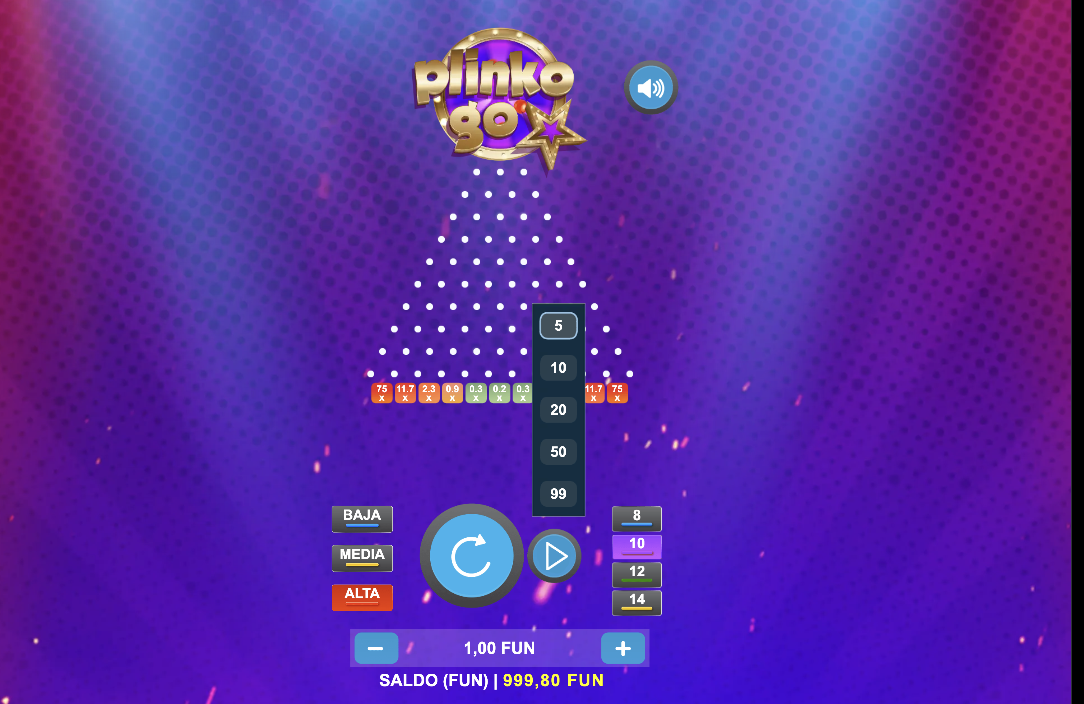 Plinko en BetGol Casino